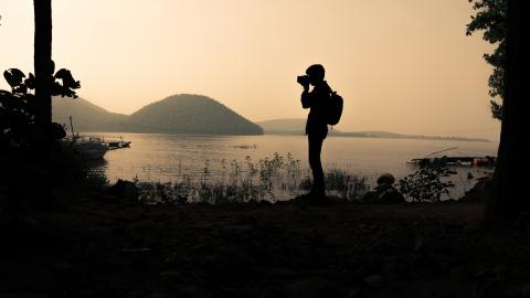 Silhouette of a Photographer at Chandil Dam